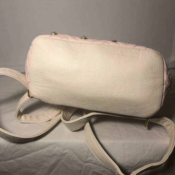 Betsey Johnson Bow Pink White Pearl Backpack - Picture 6 of 15